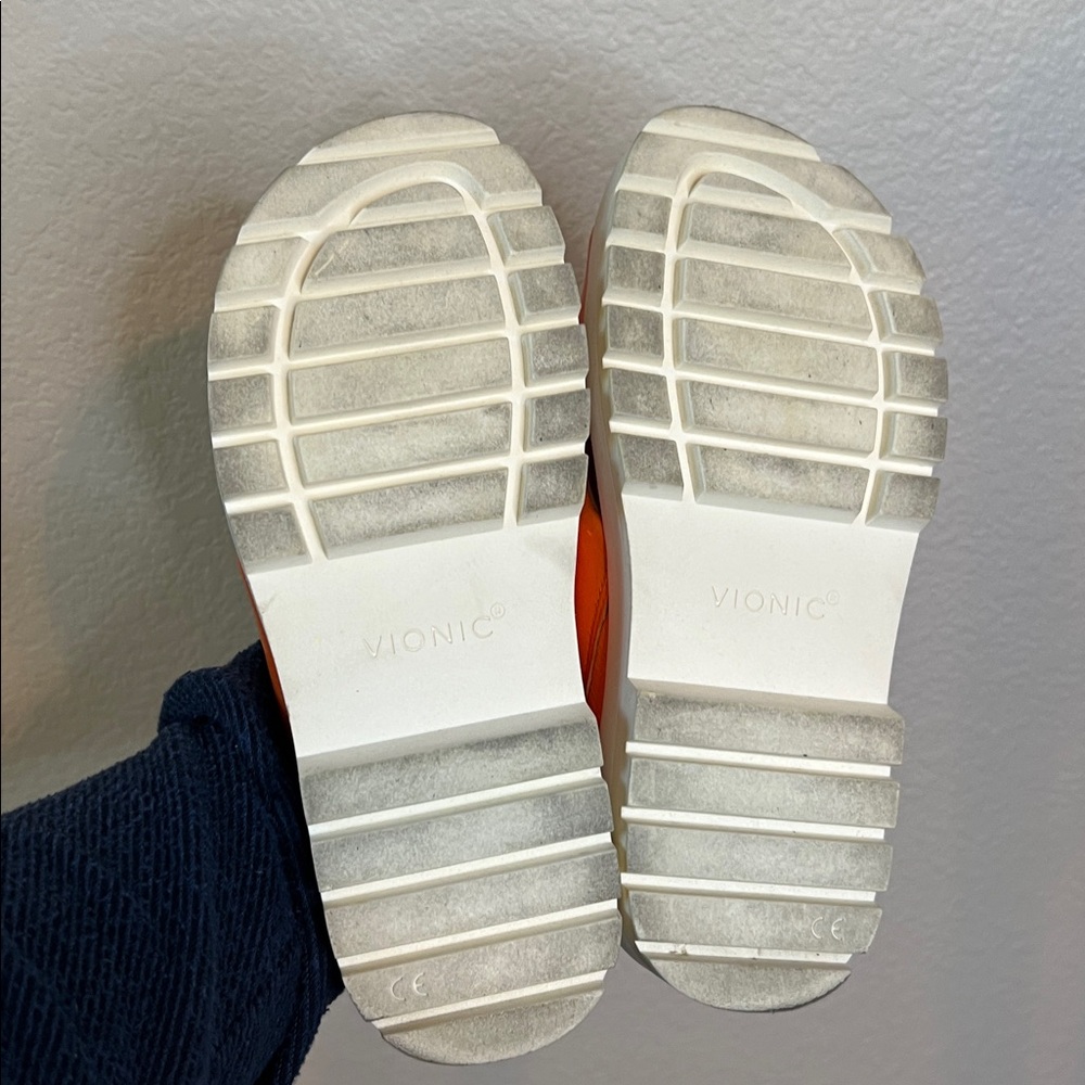 Vionic Vesta Platform 90’s Orange Marigold Comfort Slide Sandals Size 5 - Picture 8 of 10